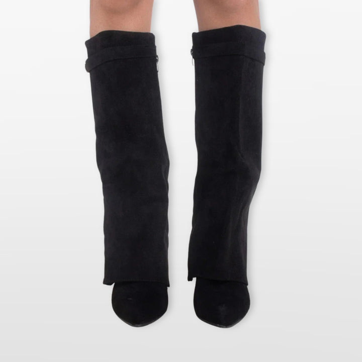 Bottes Hautes Bout Pointu Talon Bloc Femme