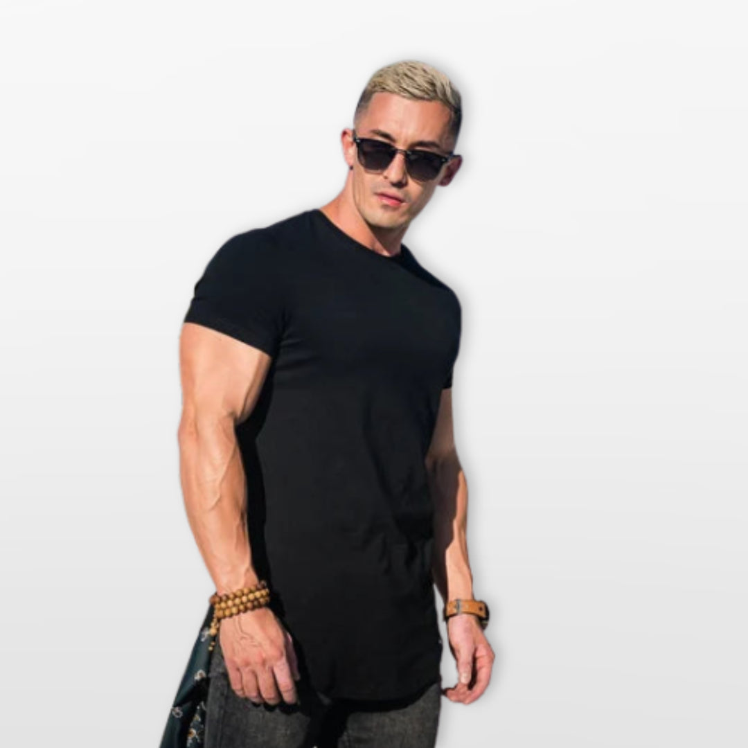 T Shirt Ajusté Casual Col Rond Homme