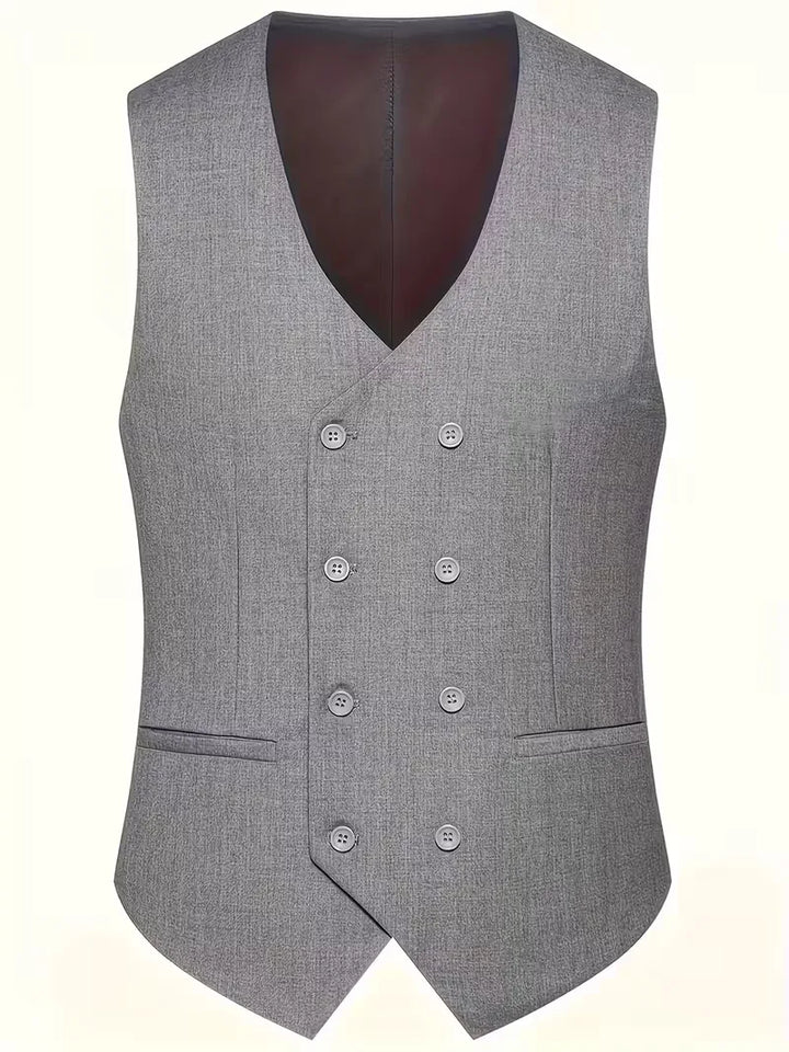 Costume Avec Gilet Croisé Et Revers Pointus Homme