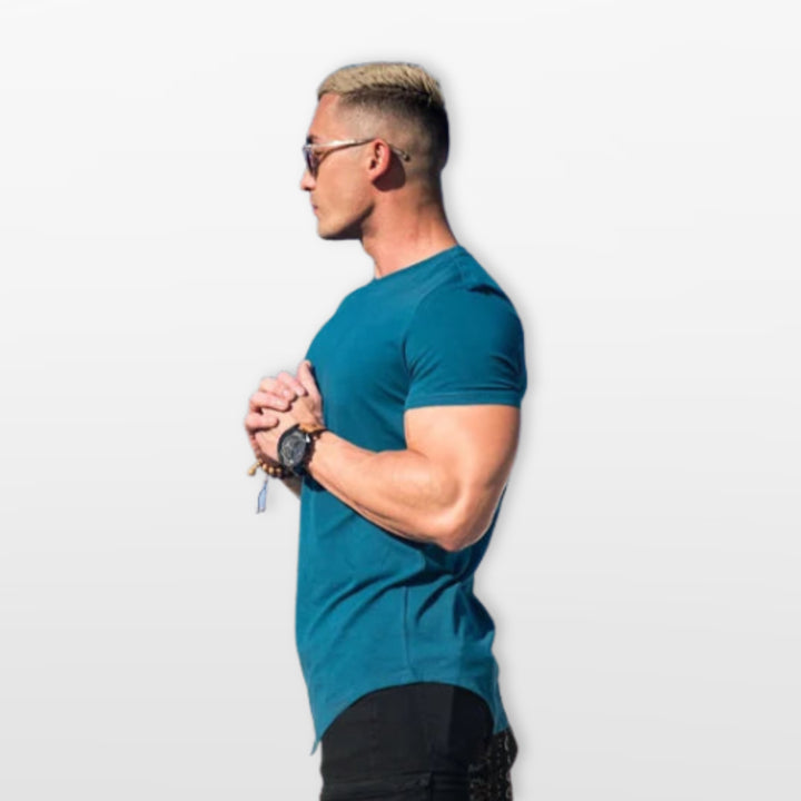 T Shirt Ajusté Casual Col Rond Homme
