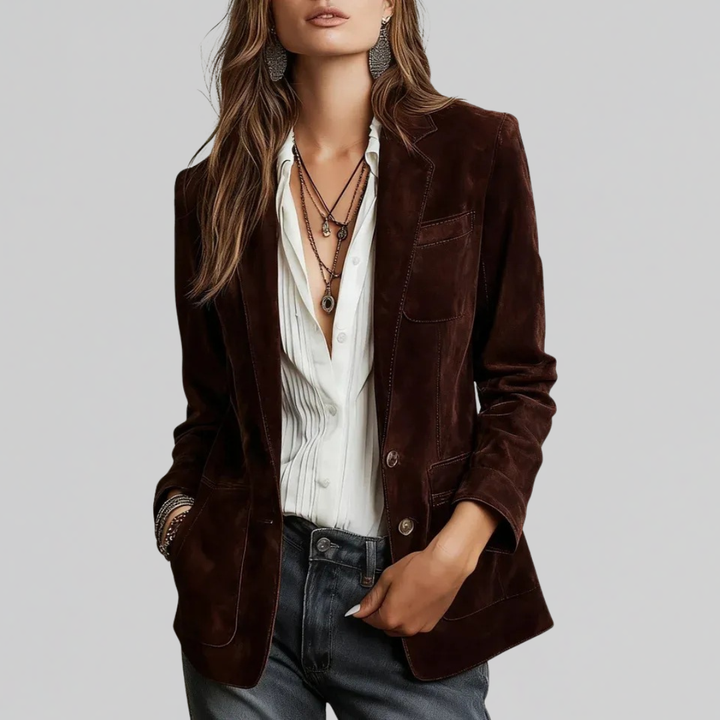 Veste de Costume à Revers Structurés Femme