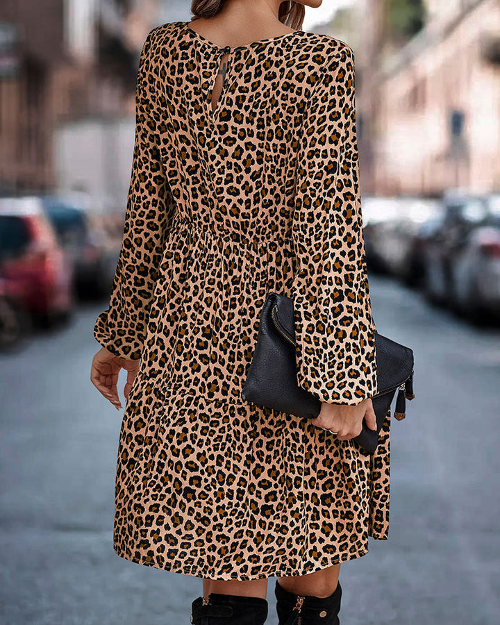 Robe Léopard À Volants Femme