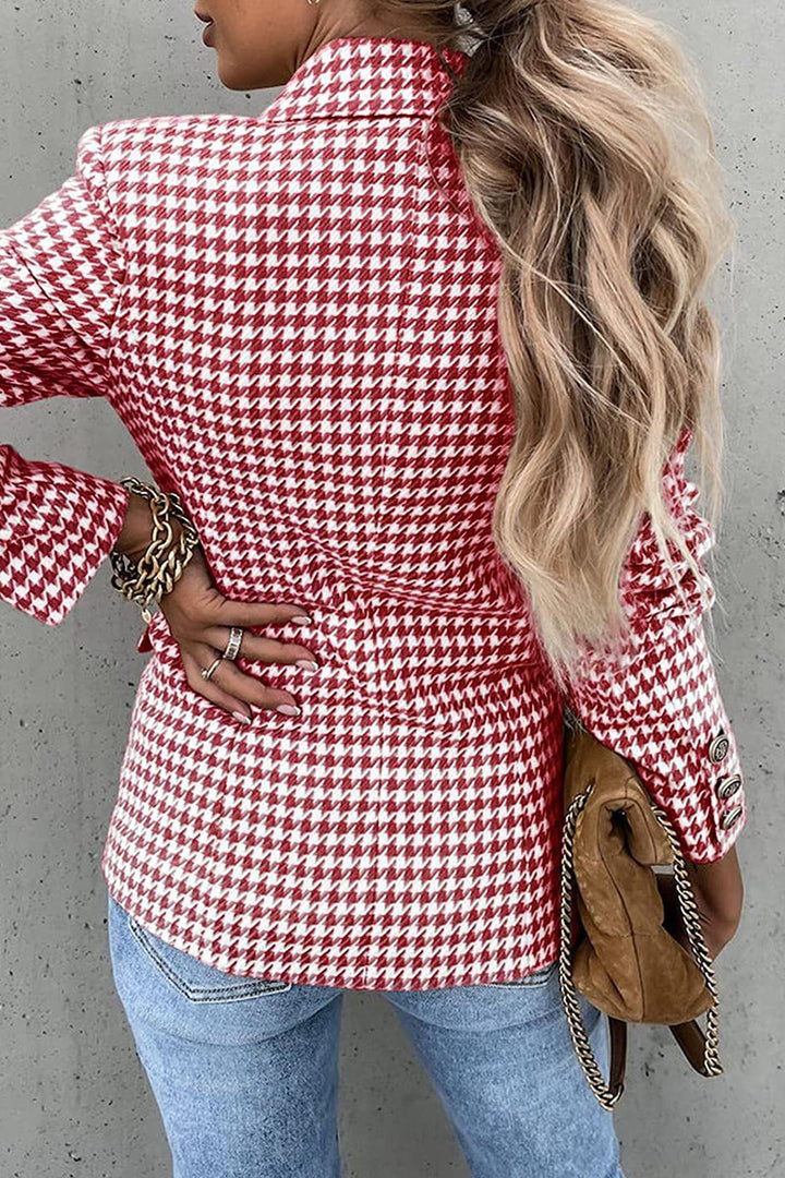 Veste de Costume Pied-de-poule Femme