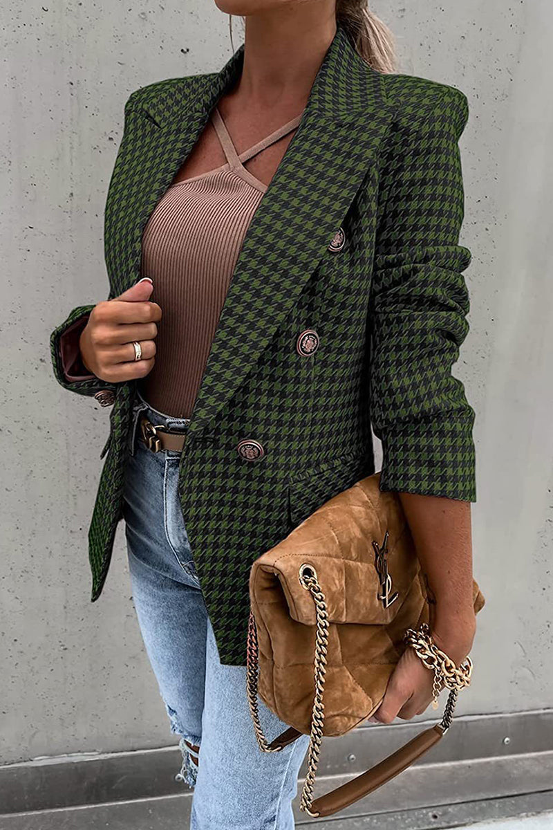 Veste de Costume Pied-de-poule Femme