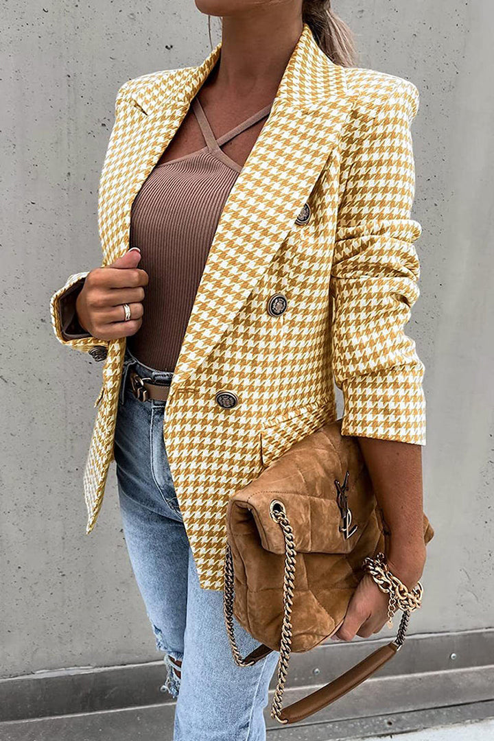 Veste de Costume Pied-de-poule Femme