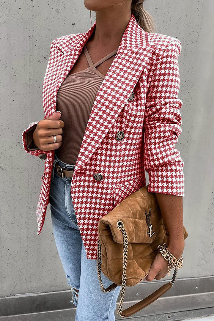 Veste de Costume Pied-de-poule Femme