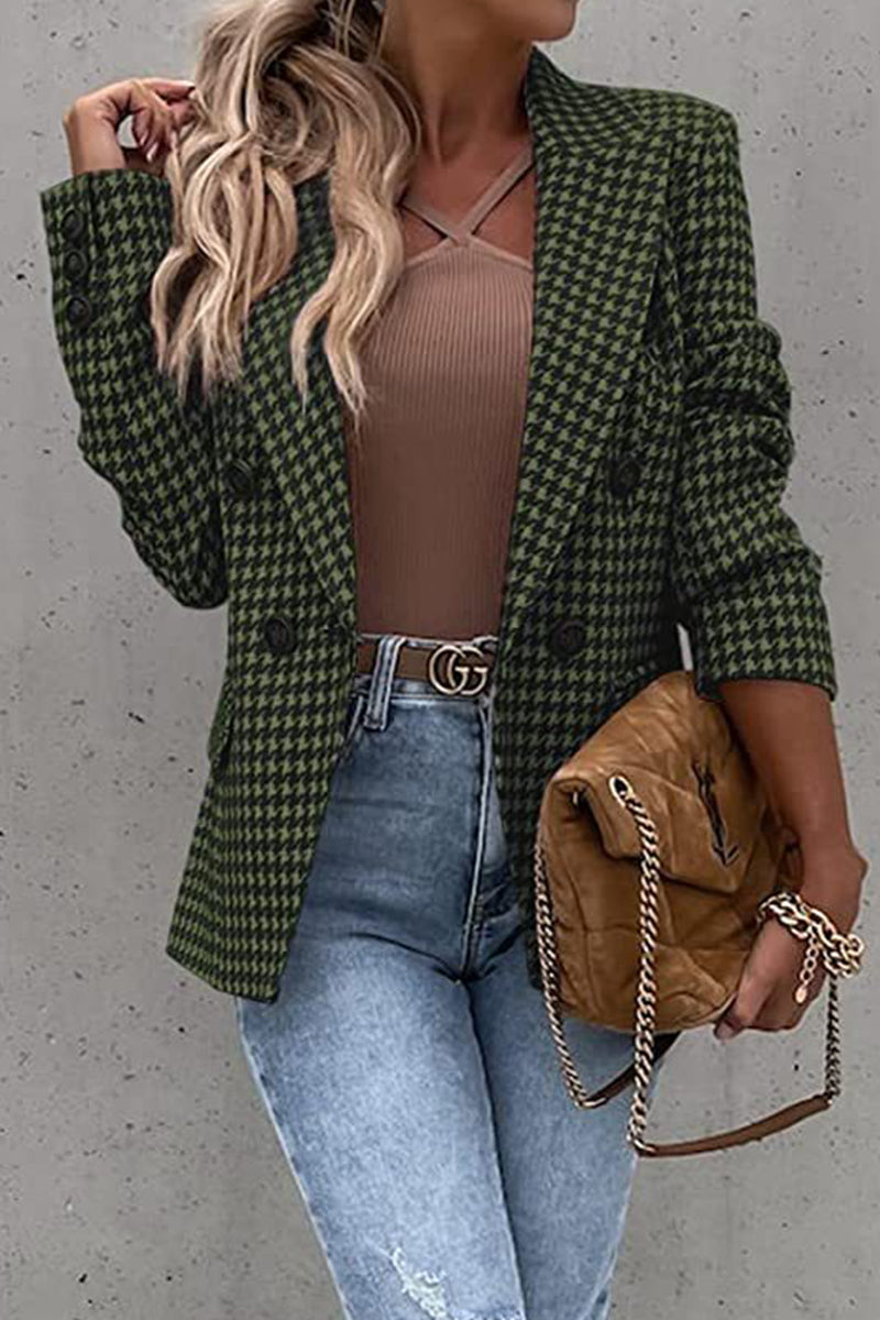 Veste de Costume Pied-de-poule Femme