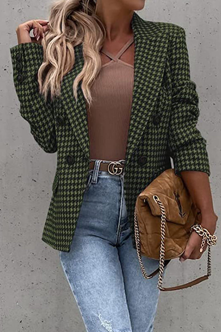 Veste de Costume Pied-de-poule Femme