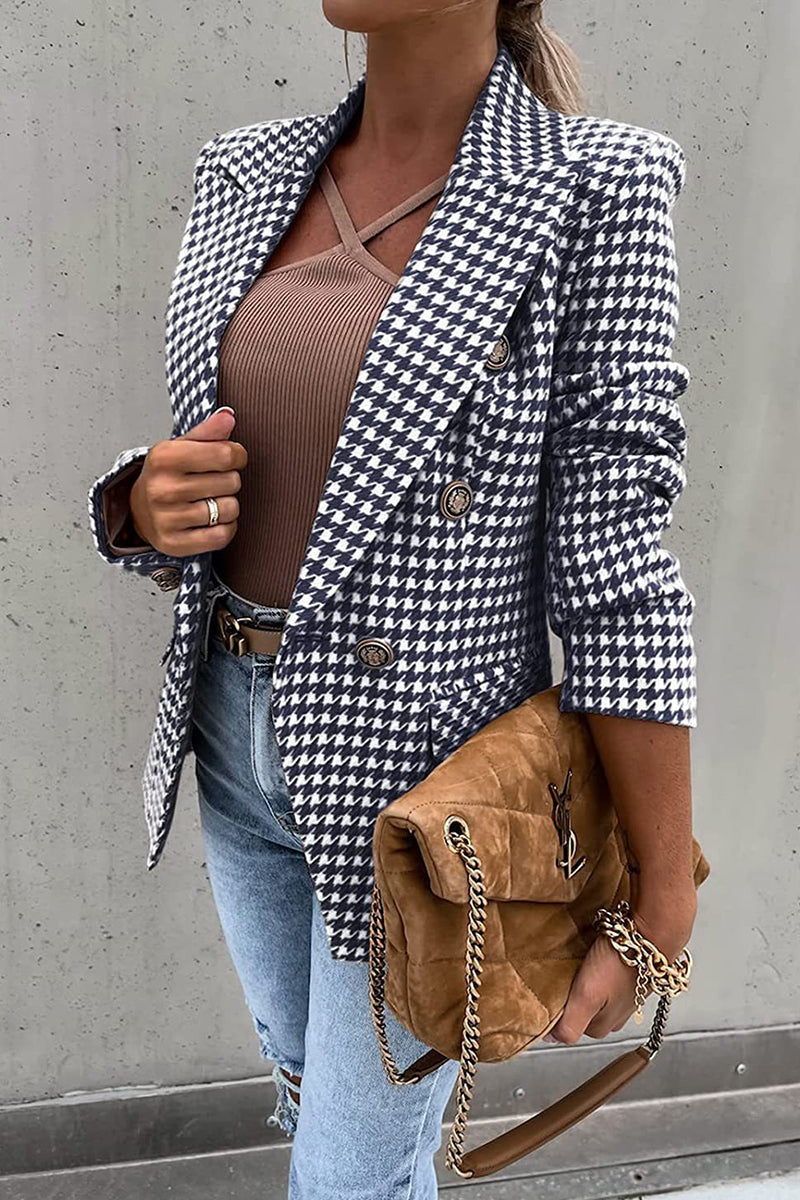 Veste de Costume Pied-de-poule Femme