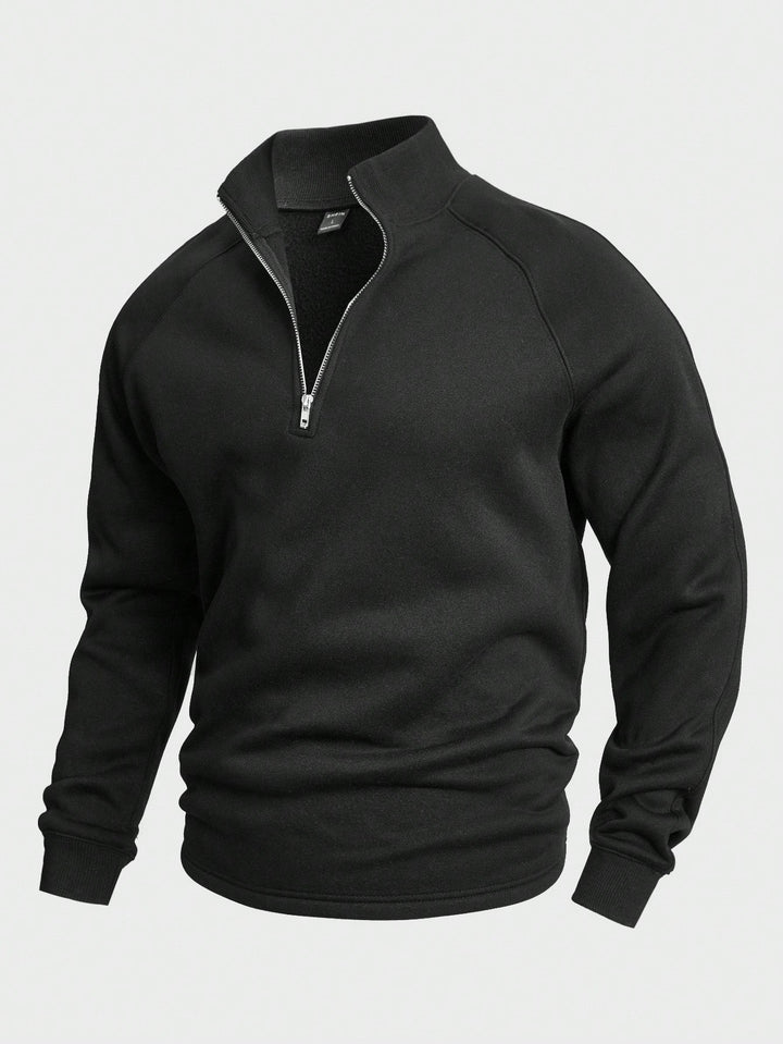 Pull Demi-zip à Col Montant Homme