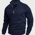 Men's Half-Zip Sweater with Stand Collar