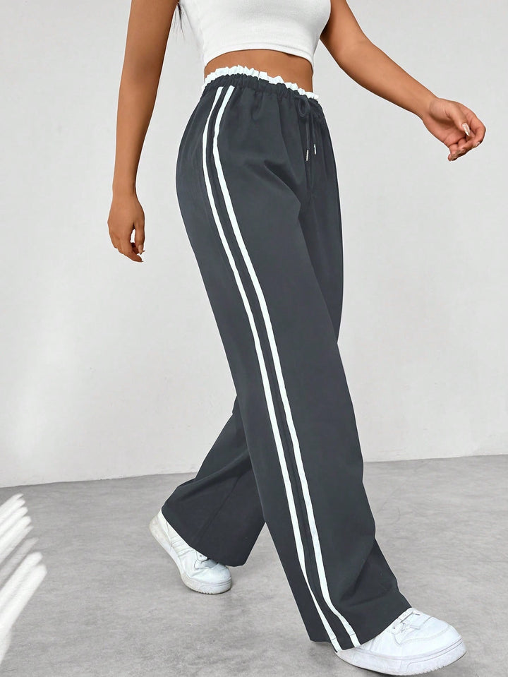 Pantalon Large Rayures Femme