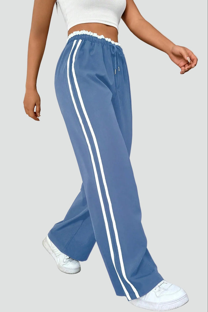 Pantalon Large Rayures Femme