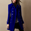 Manteau Croisé à Revers Structurés Femme