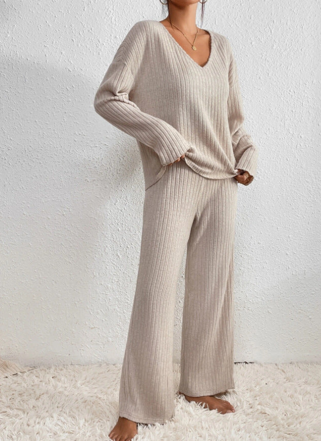 Ensemble Haut Col V et Pantalon Femme