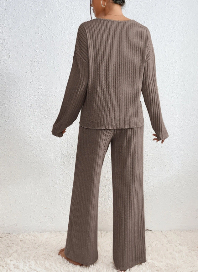 Ensemble Haut Col V et Pantalon Femme