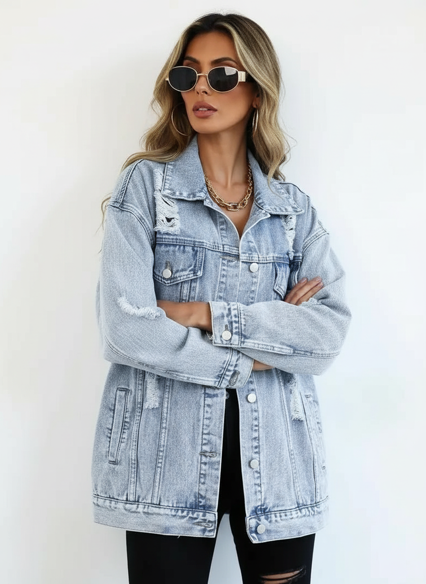Veste Oversize Déchirée Femme