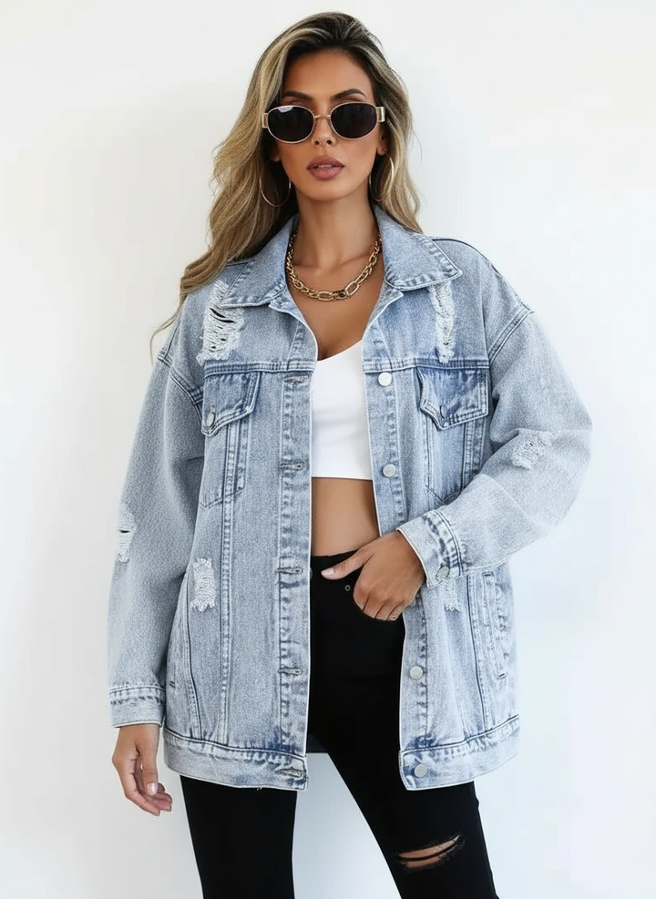 Veste Oversize Déchirée Femme