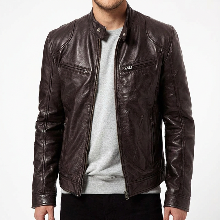 Blouson Motard Zippé Homme
