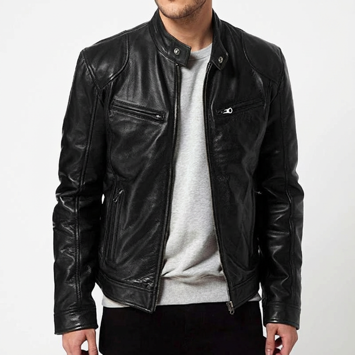 Blouson Motard Zippé Homme