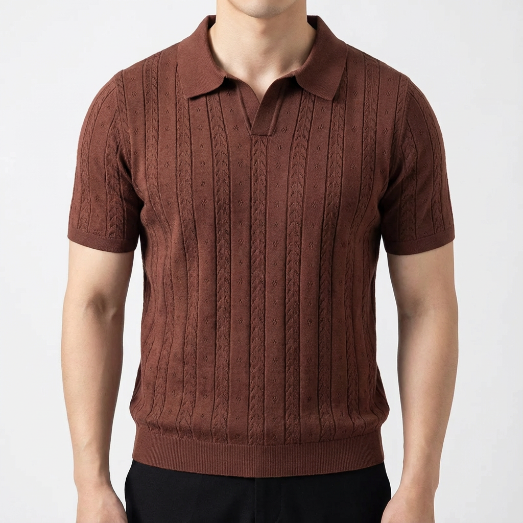 Polo Maille Torsadée Homme