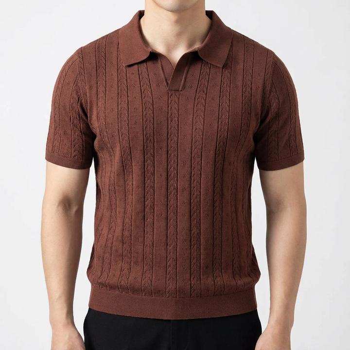 Polo Maille Torsadée Homme