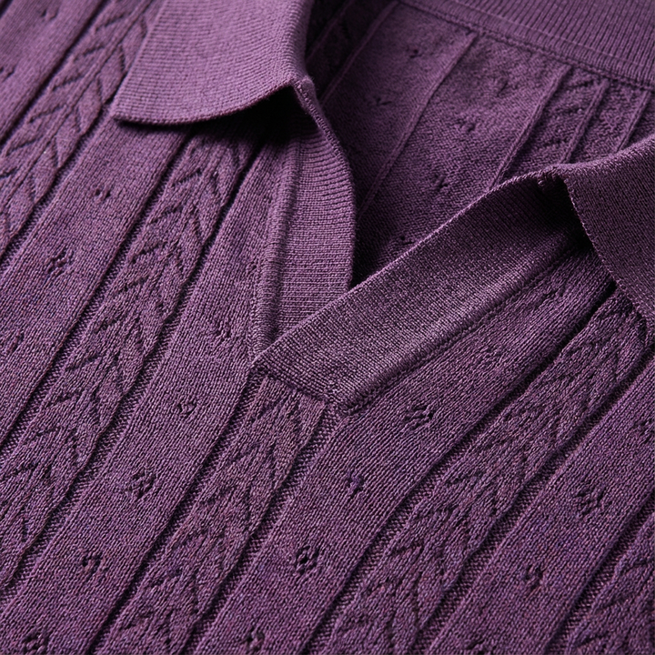 Polo Maille Torsadée Homme