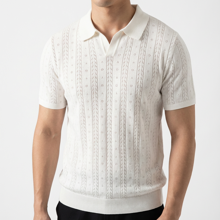 Polo Maille Torsadée Homme