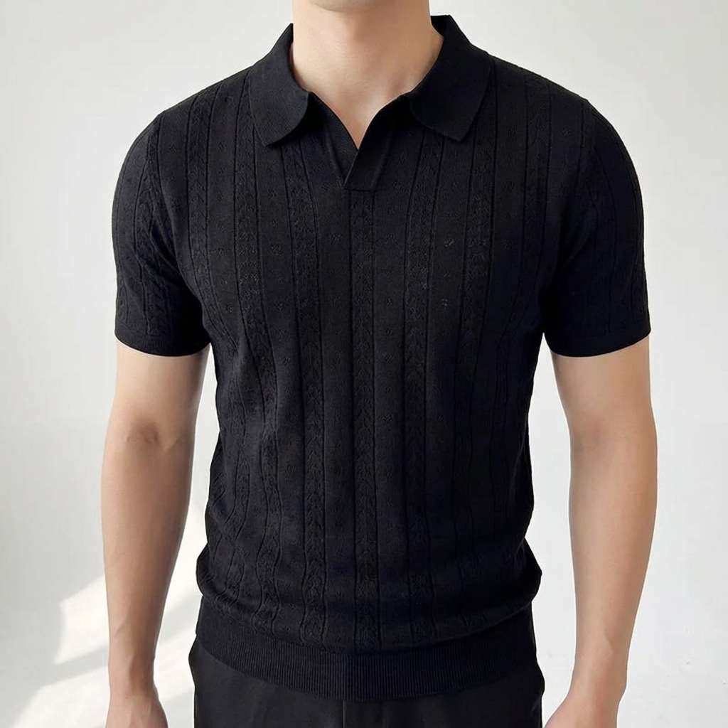 Polo Maille Torsadée Homme