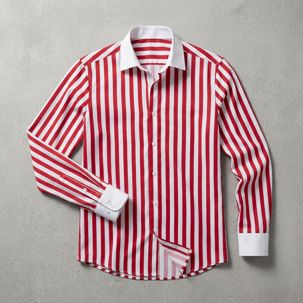 Chemise Rayée Col Contrastant Homme