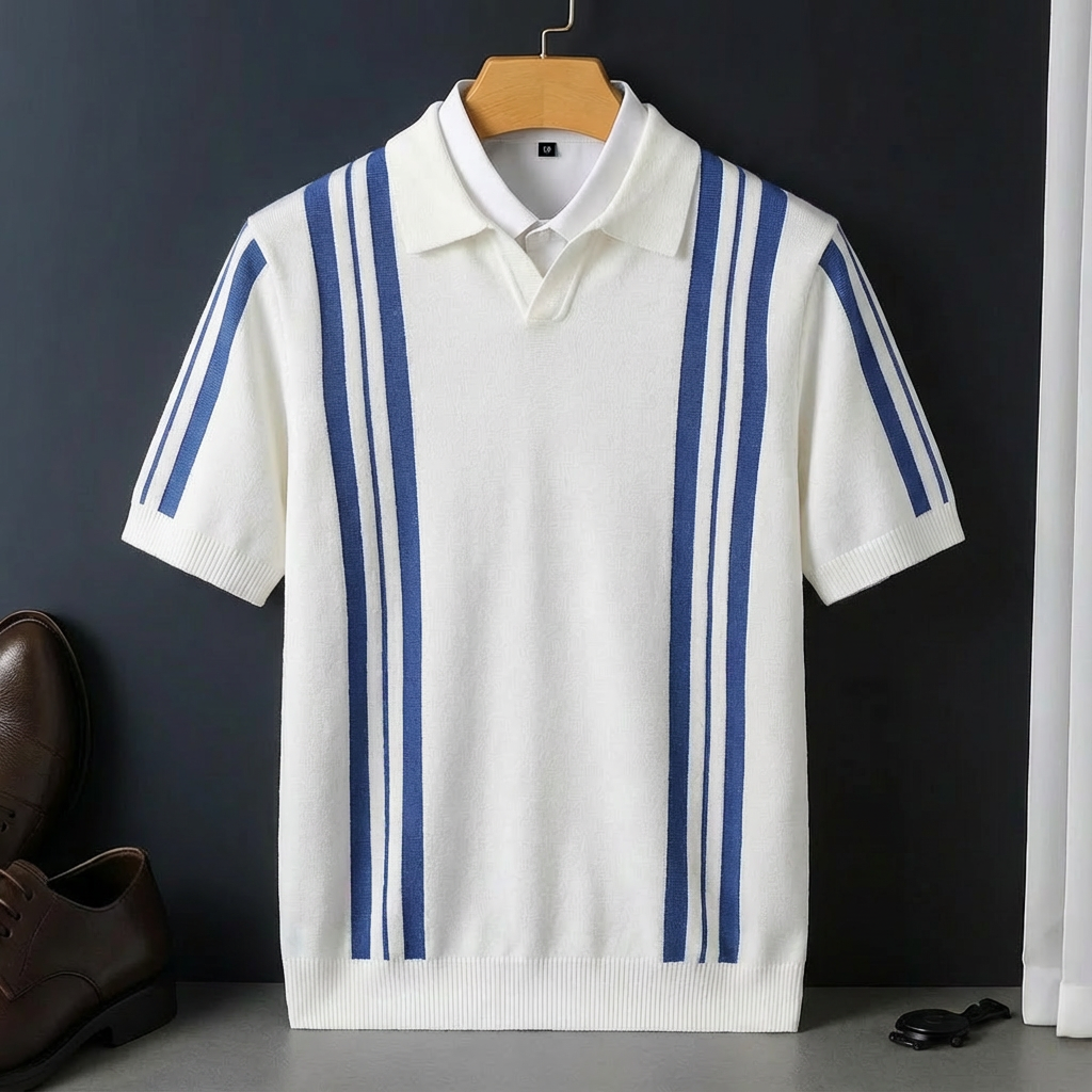 Polo Rayé Maille Homme