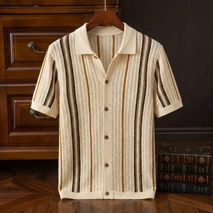 Polo Maille Rayée Homme