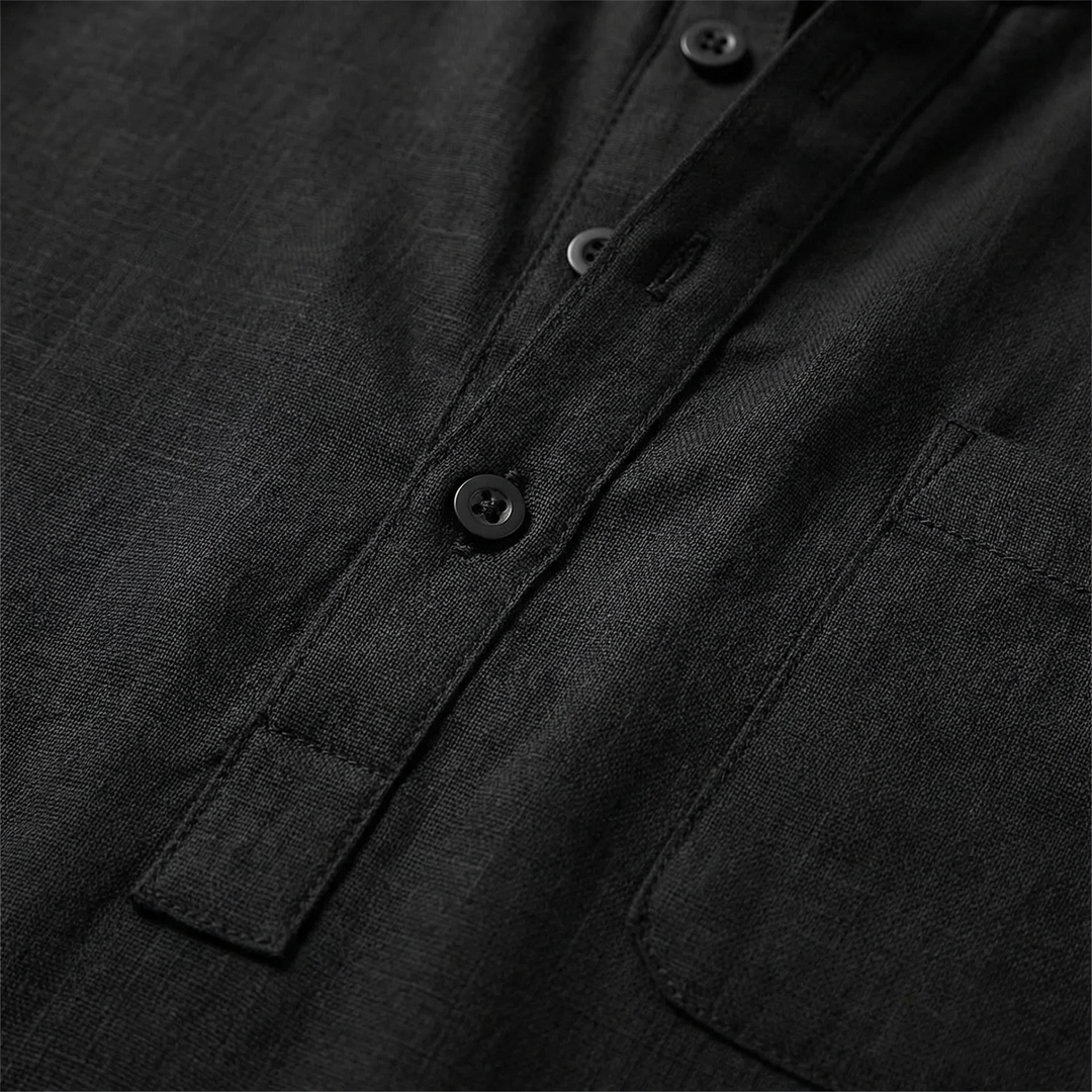 Chemise Col Mao Manches Courtes Homme