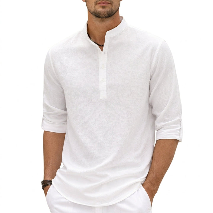 Chemise Décontractée à Col Mao Homme
