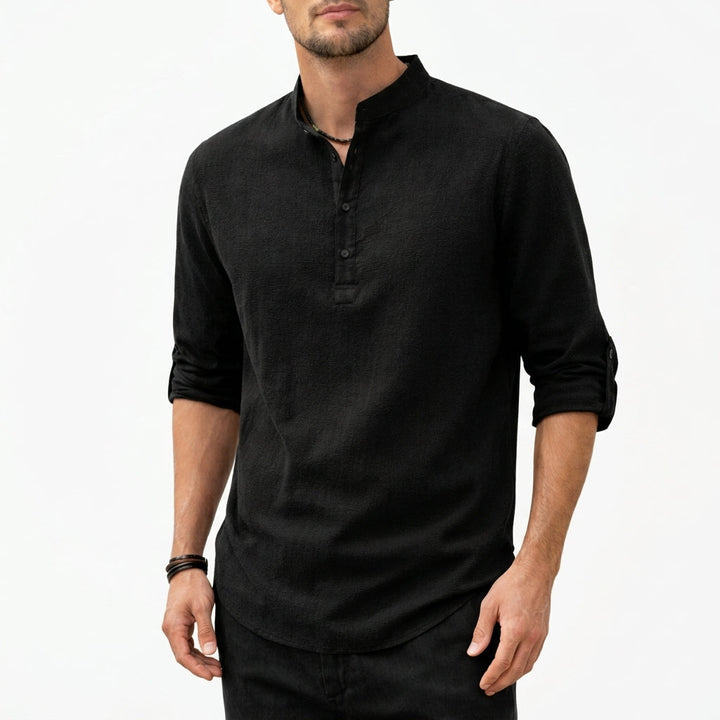 Chemise Décontractée à Col Mao Homme