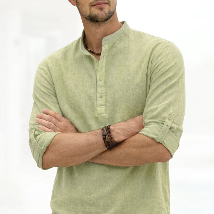 Chemise Décontractée à Col Mao Homme
