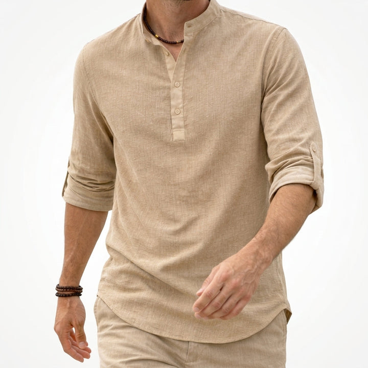 Chemise Décontractée à Col Mao Homme