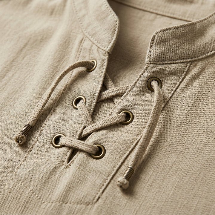 Chemise Col Mao Lacée Homme