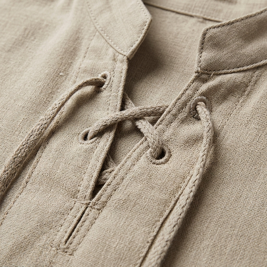 Chemise Col Mao Lacée Homme