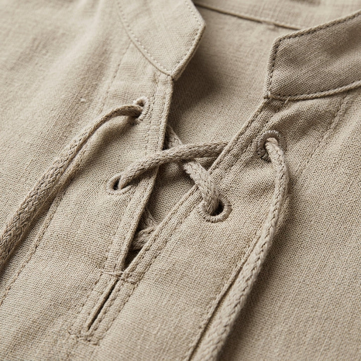 Chemise Col Mao Lacée Homme