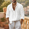 Men's textured long-sleeve shirt