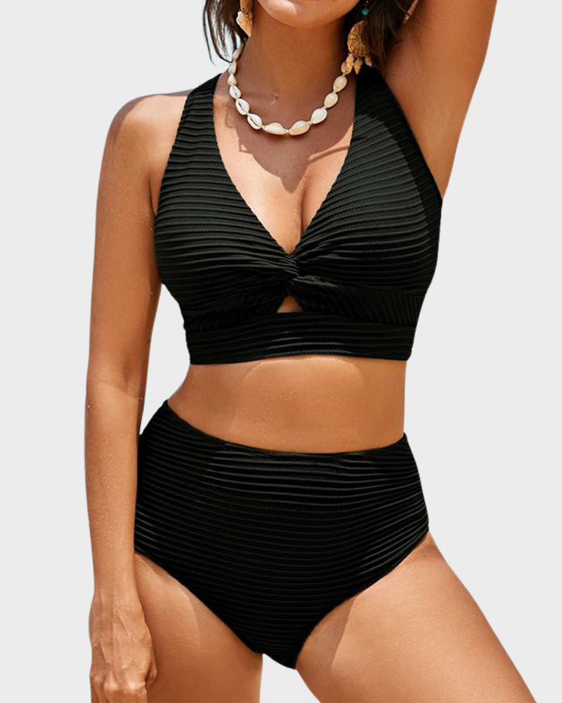 Bikini Côtelé Taille Haute Femme