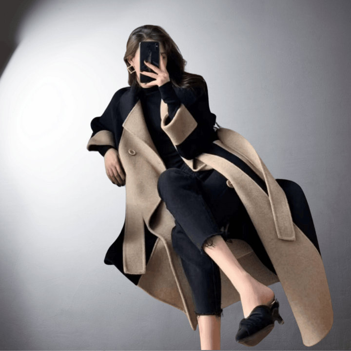 Manteau Long à Revers Femme