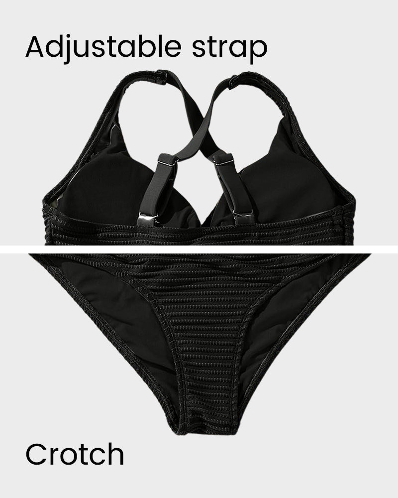 Bikini Côtelé Taille Haute Femme