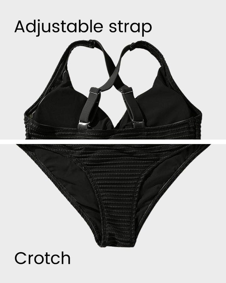 Bikini Côtelé Taille Haute Femme