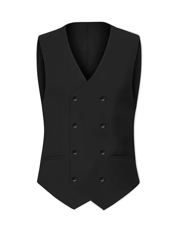 Costume Avec Gilet Croisé Et Revers Pointus Homme