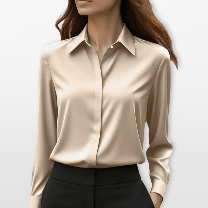Chemisier Satin Élégant Femme