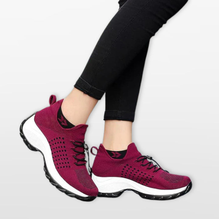 Baskets Compensées Sport Lacées Femme