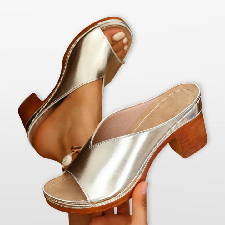 Mules Femme Talon Bloc