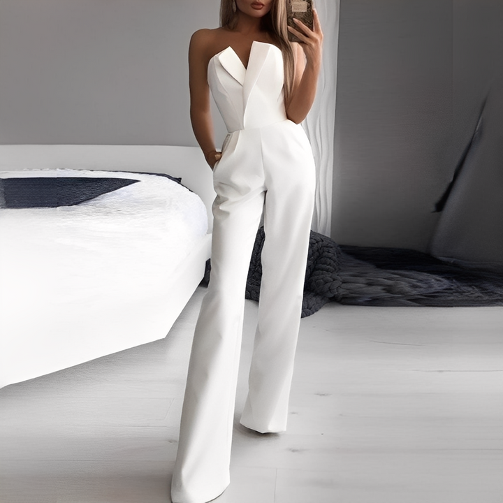 Combinaison Bustier Jambe Large Femme